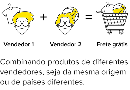 carrinho com dois vendedores igual frete grátis